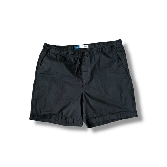Old Navy 7” Jogger Shorts Men Panther Black Built In Flex Chino Sporty Relax XL - Picture 1 of 4